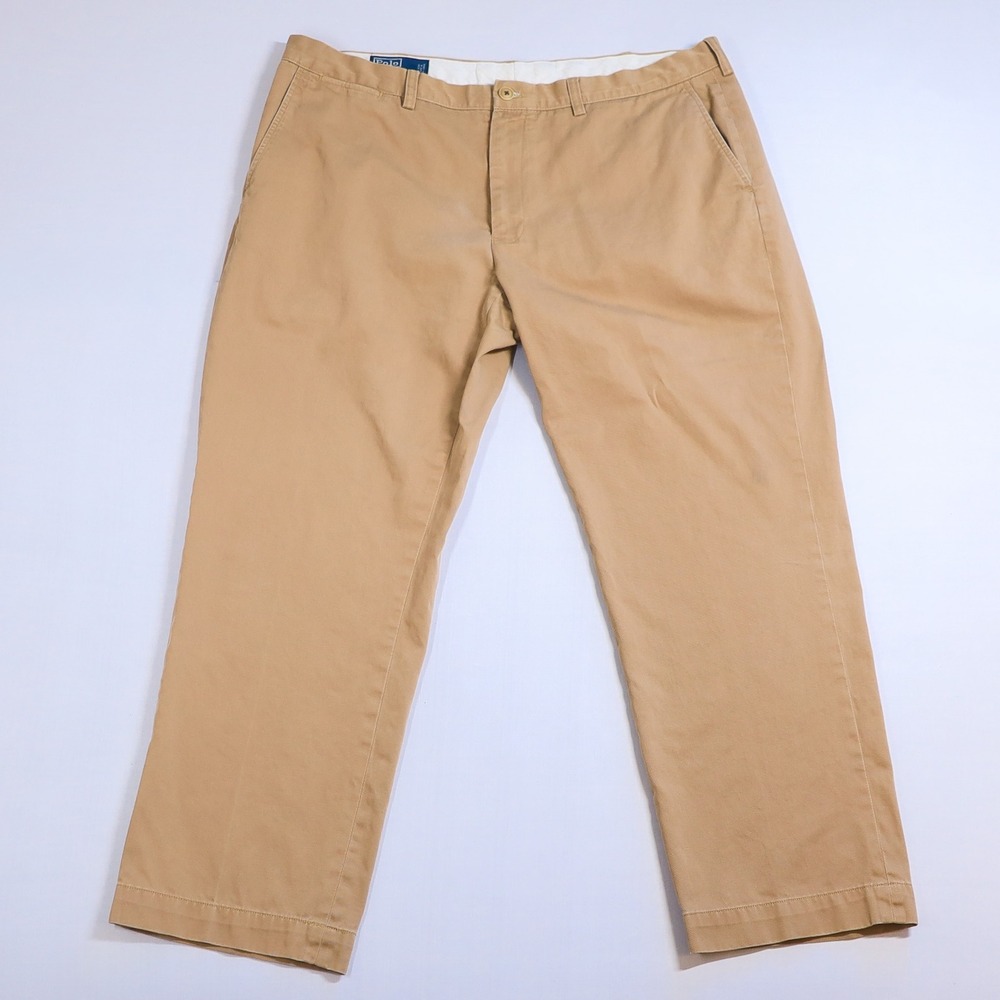 Polo Ralph Lauren Preston Pant Mens 40x30 Tan Khaki Cotton Twill Straight Chinos
